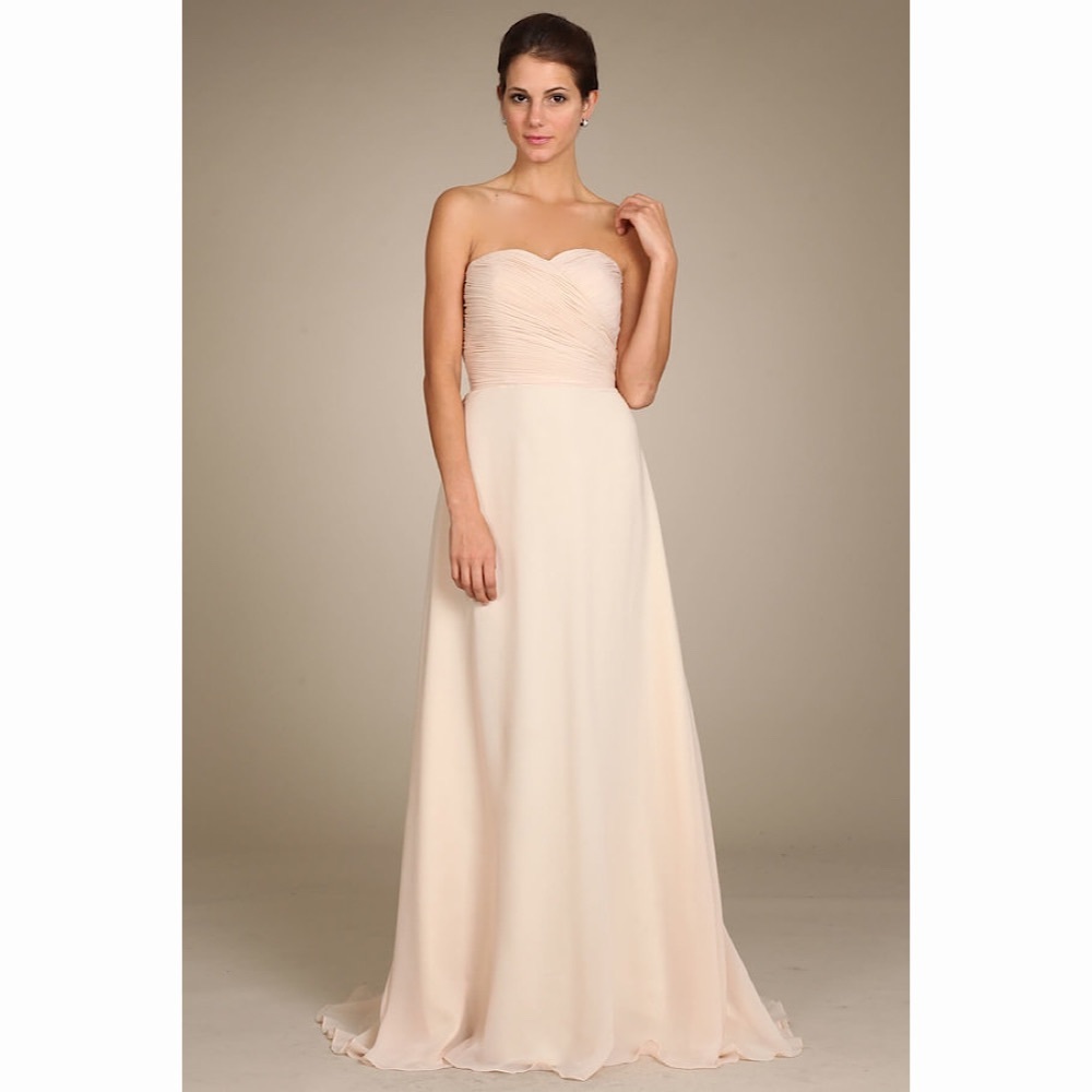 NY0252 Pleated Champagne Dress